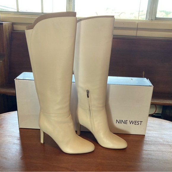 Nine West Women's White Knee-High Boots - Picture 2 of 7